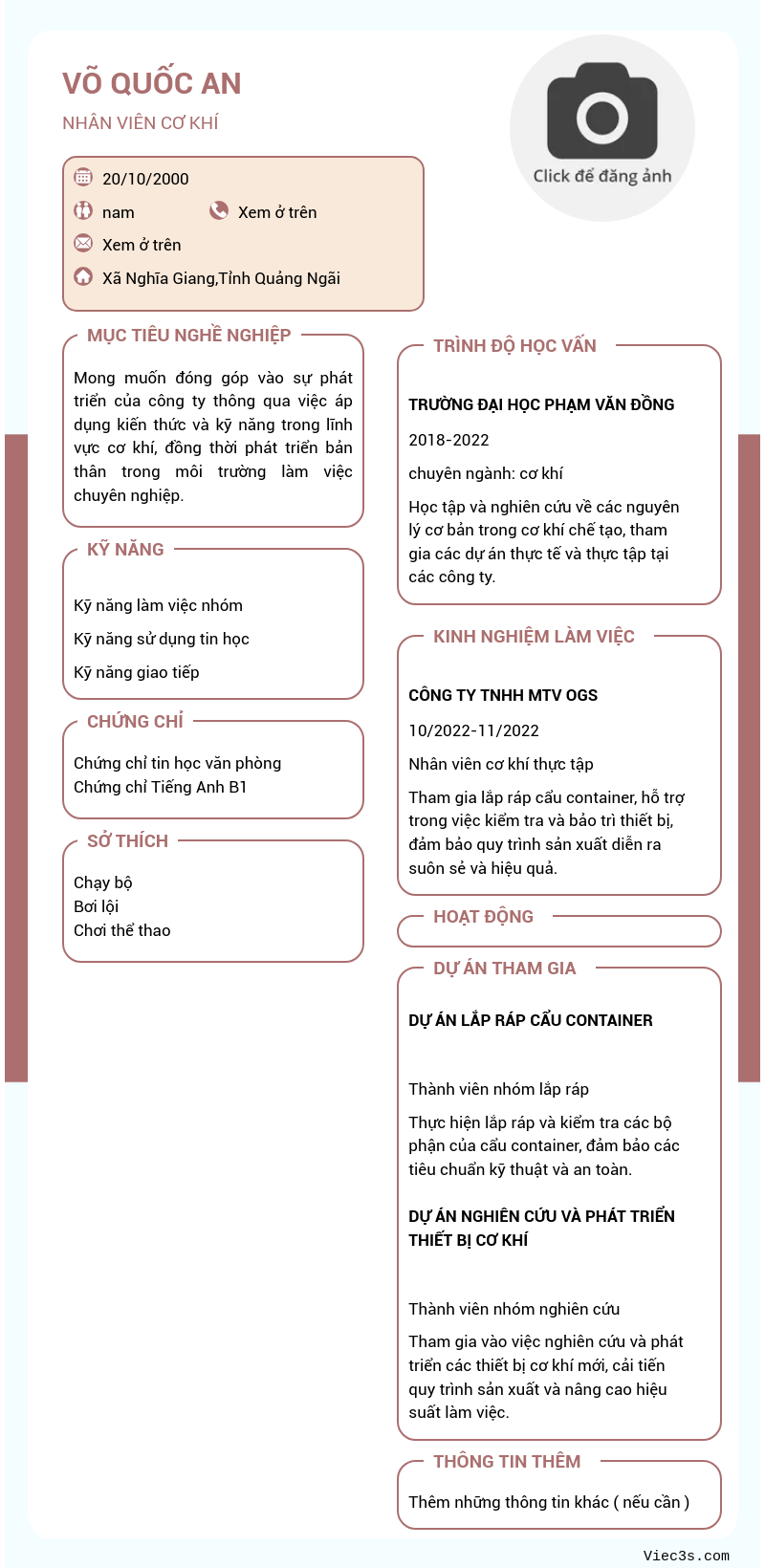 CV ứng viên