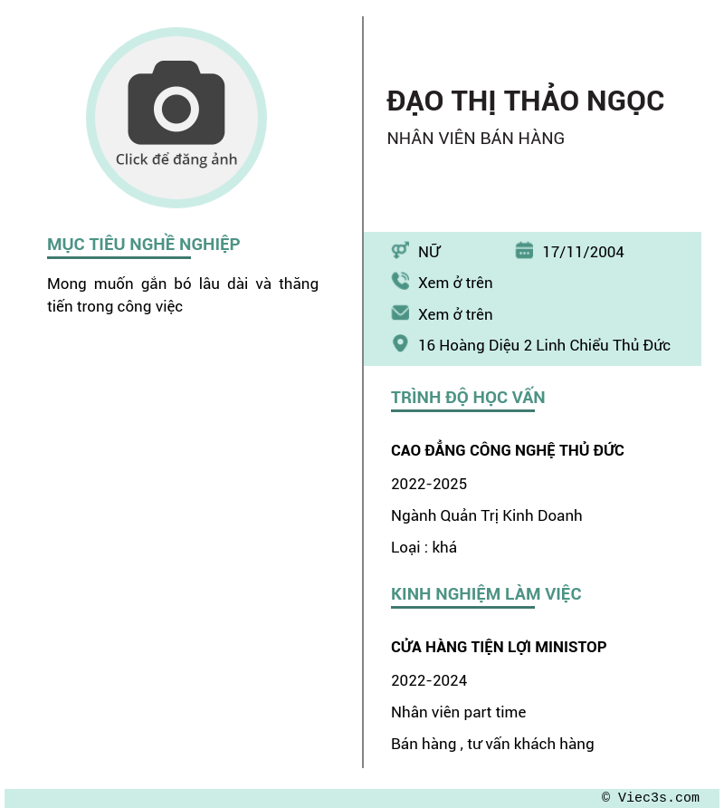 CV ứng viên
