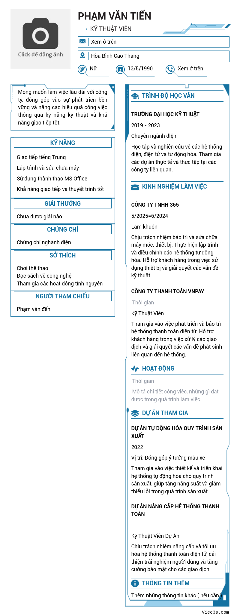 CV ứng viên