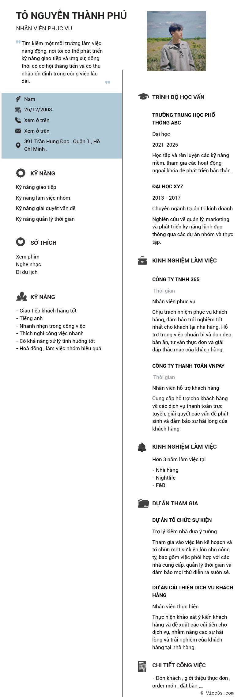 CV ứng viên