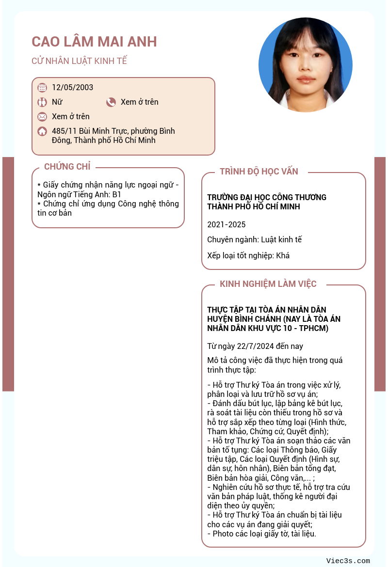 CV ứng viên