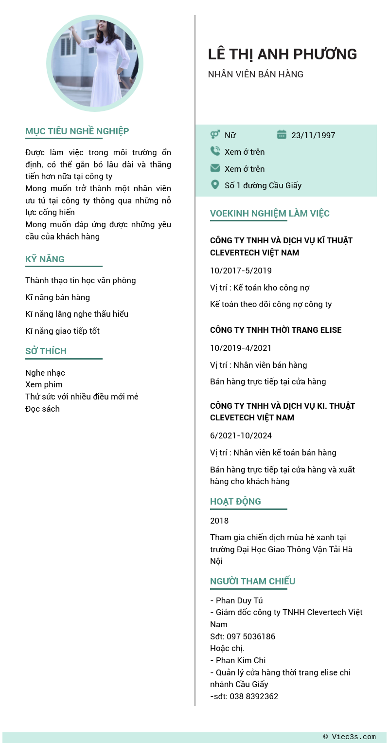 CV ứng viên