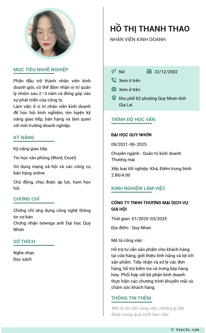 CV ứng viên