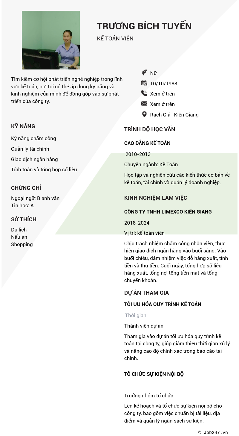 CV ứng viên