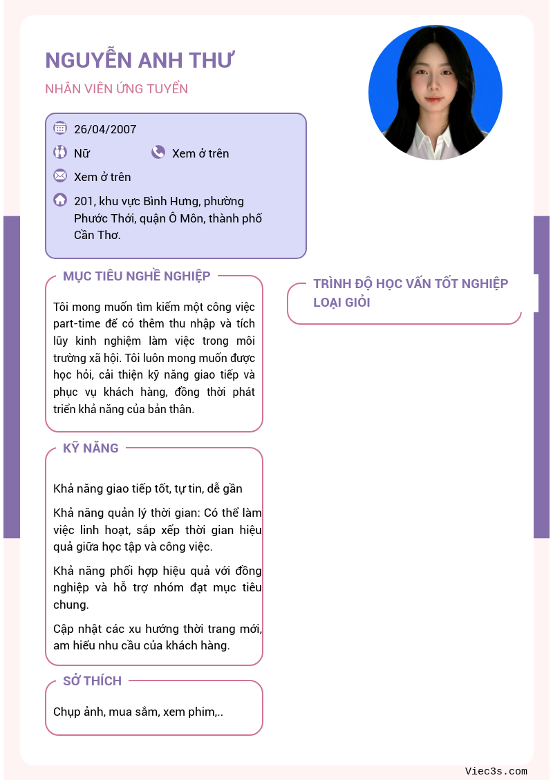 CV ứng viên