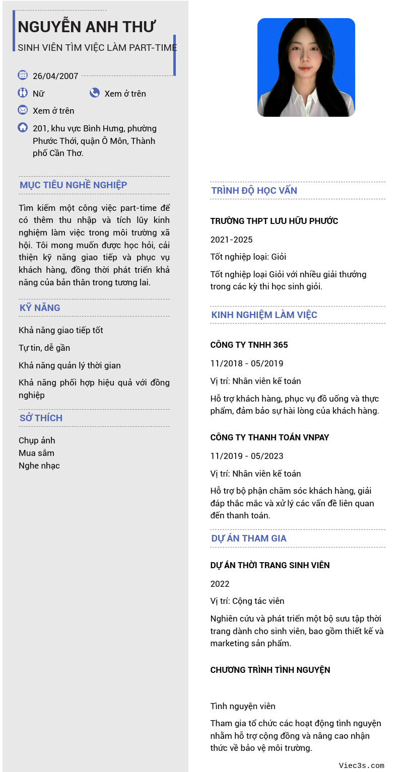 CV ứng viên
