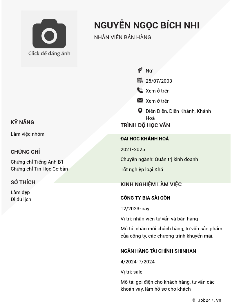 CV ứng viên