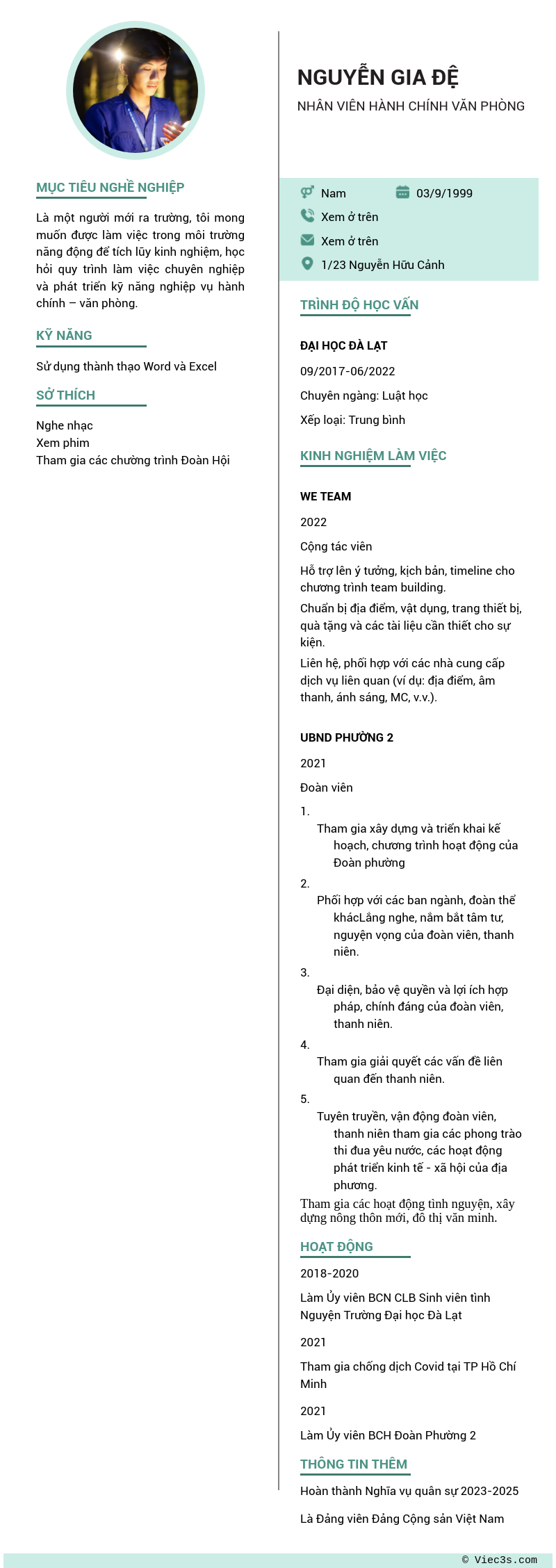 CV ứng viên