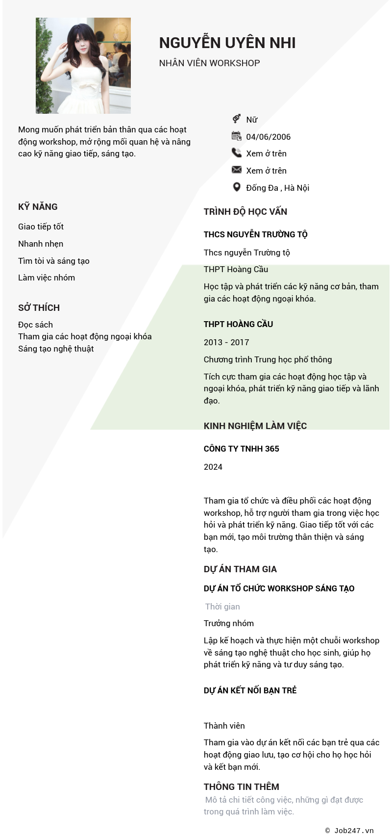 CV ứng viên