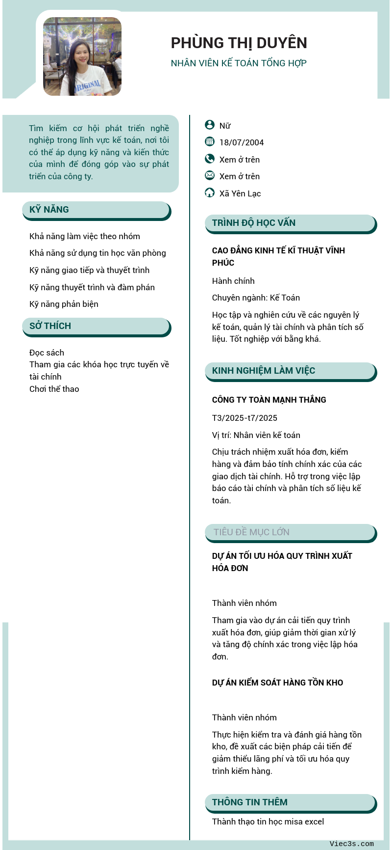 CV ứng viên