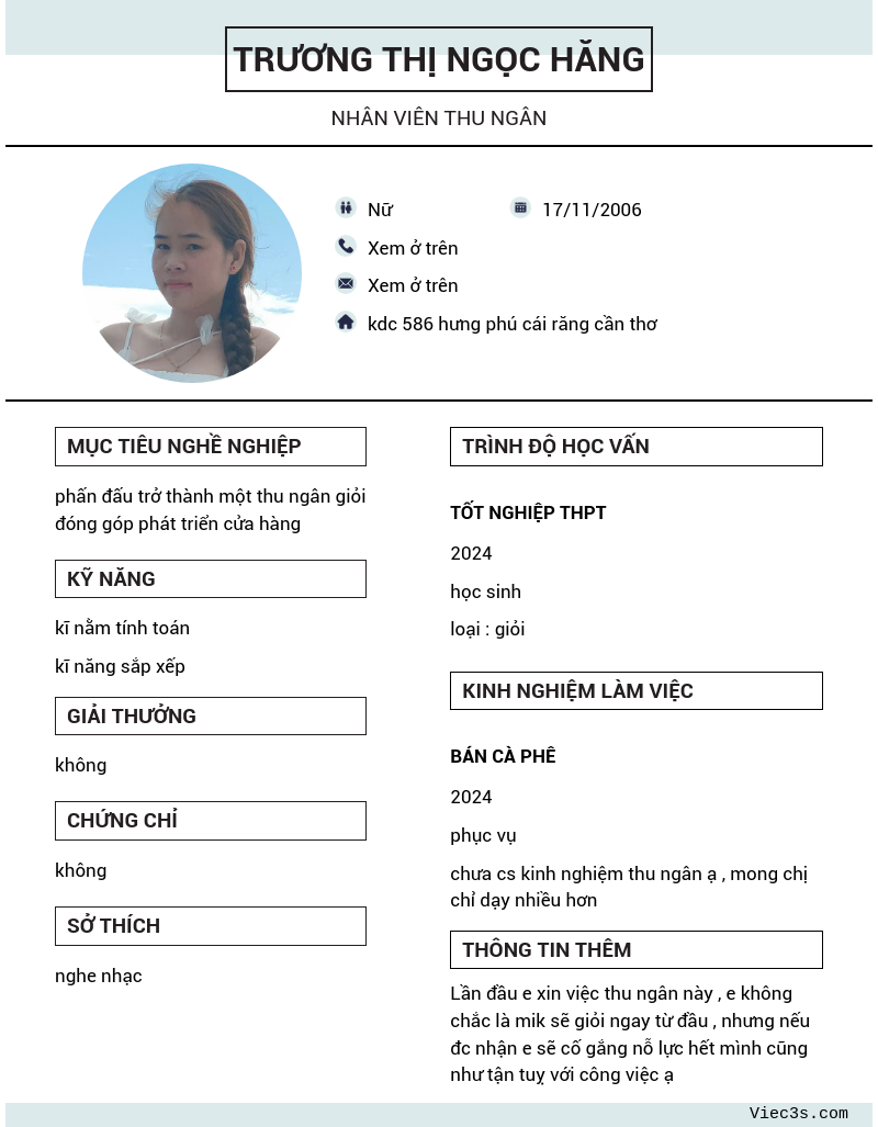 CV ứng viên