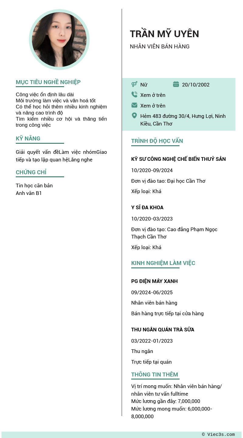 CV ứng viên