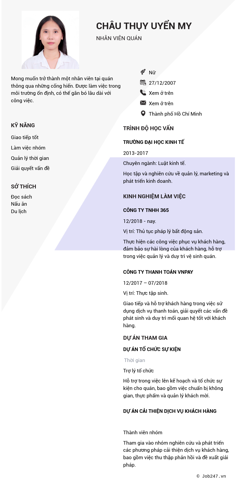 CV ứng viên
