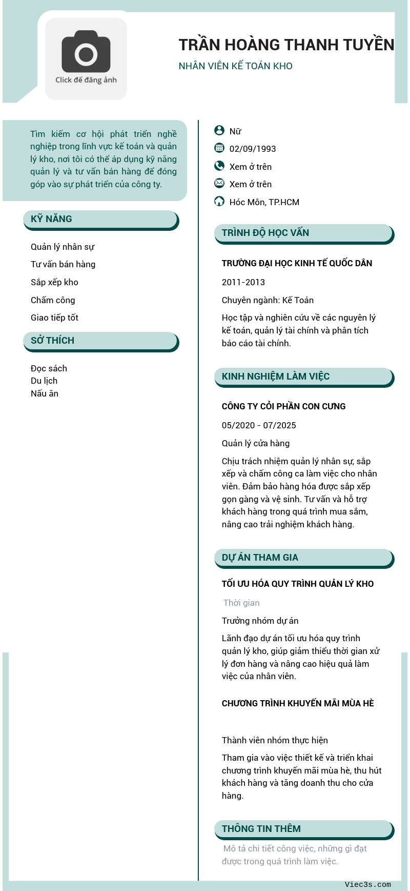 CV ứng viên