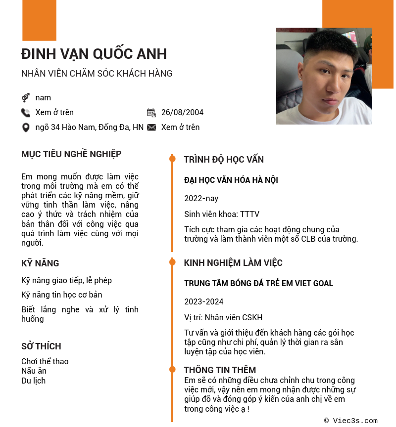 CV ứng viên