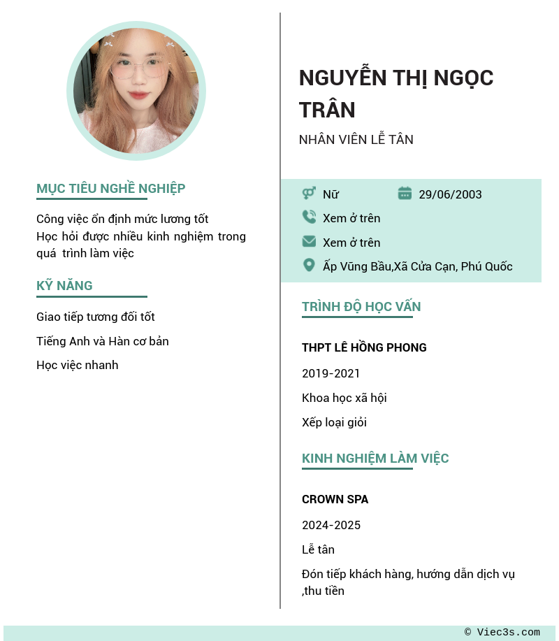 CV ứng viên