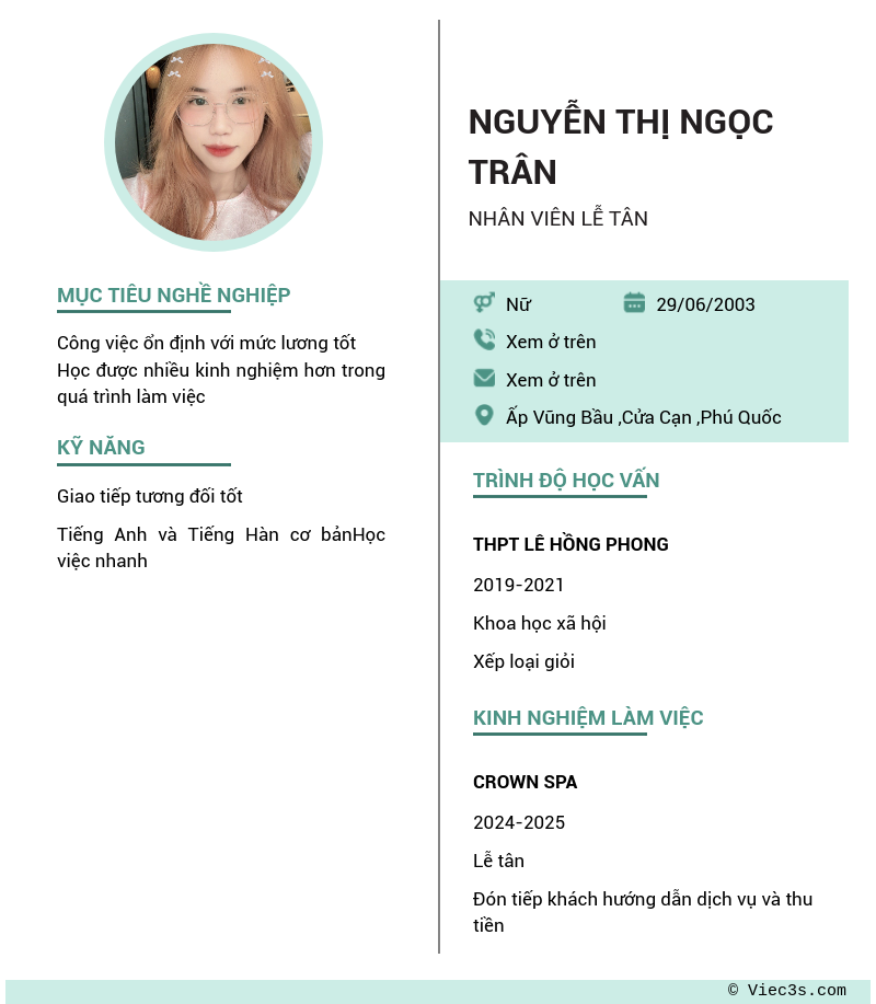 CV ứng viên