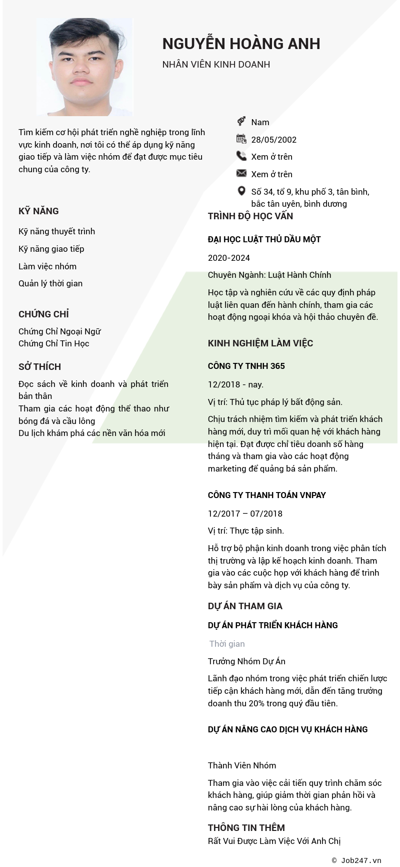 CV ứng viên