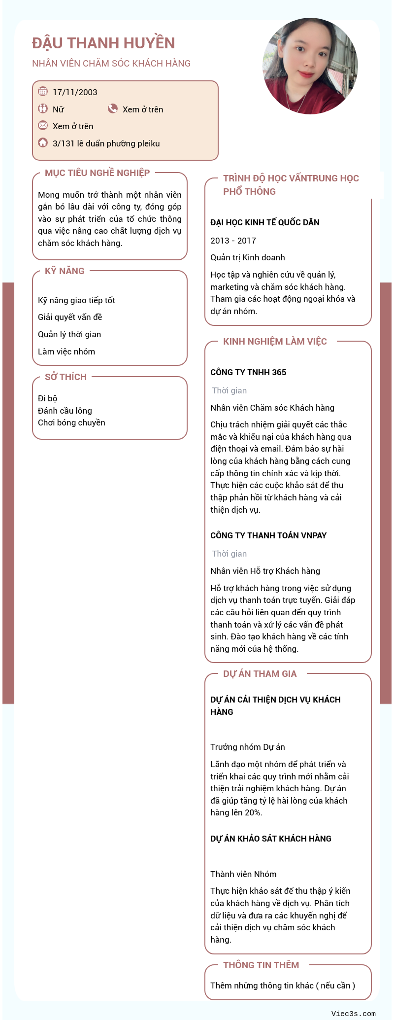 CV ứng viên