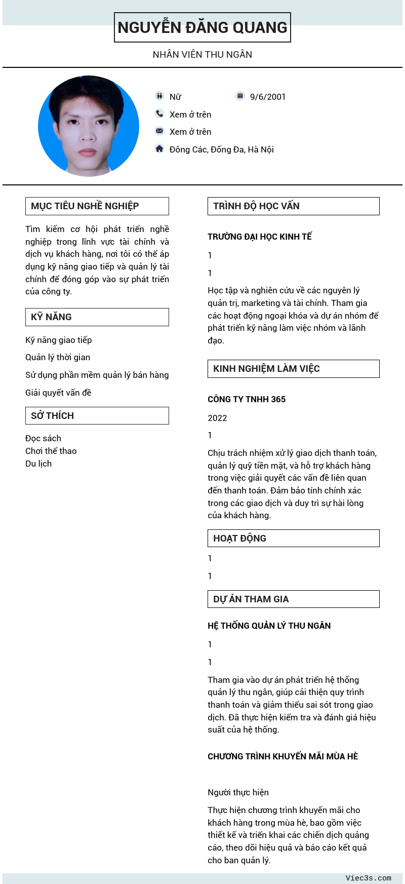 CV ứng viên
