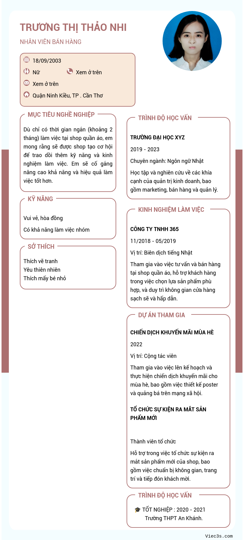 CV ứng viên