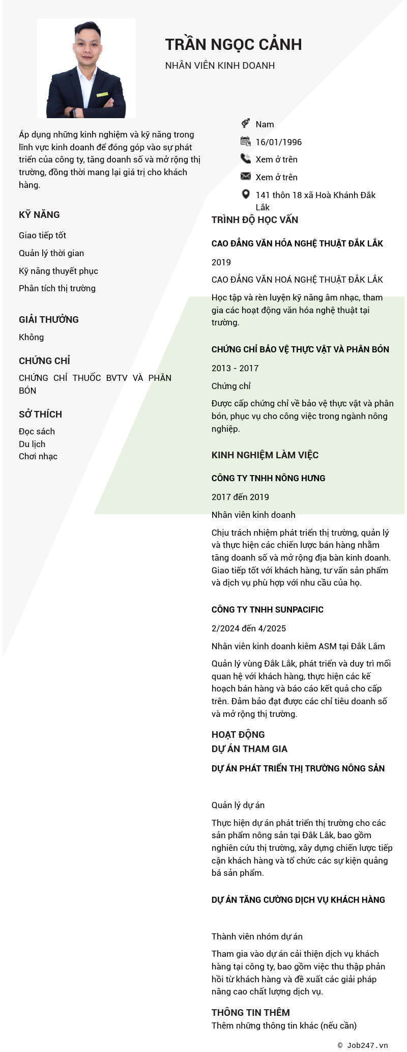 CV ứng viên