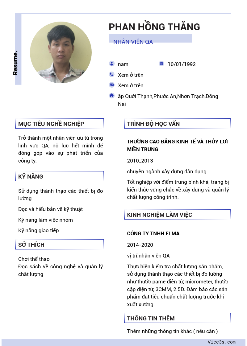 CV ứng viên