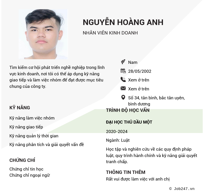CV ứng viên