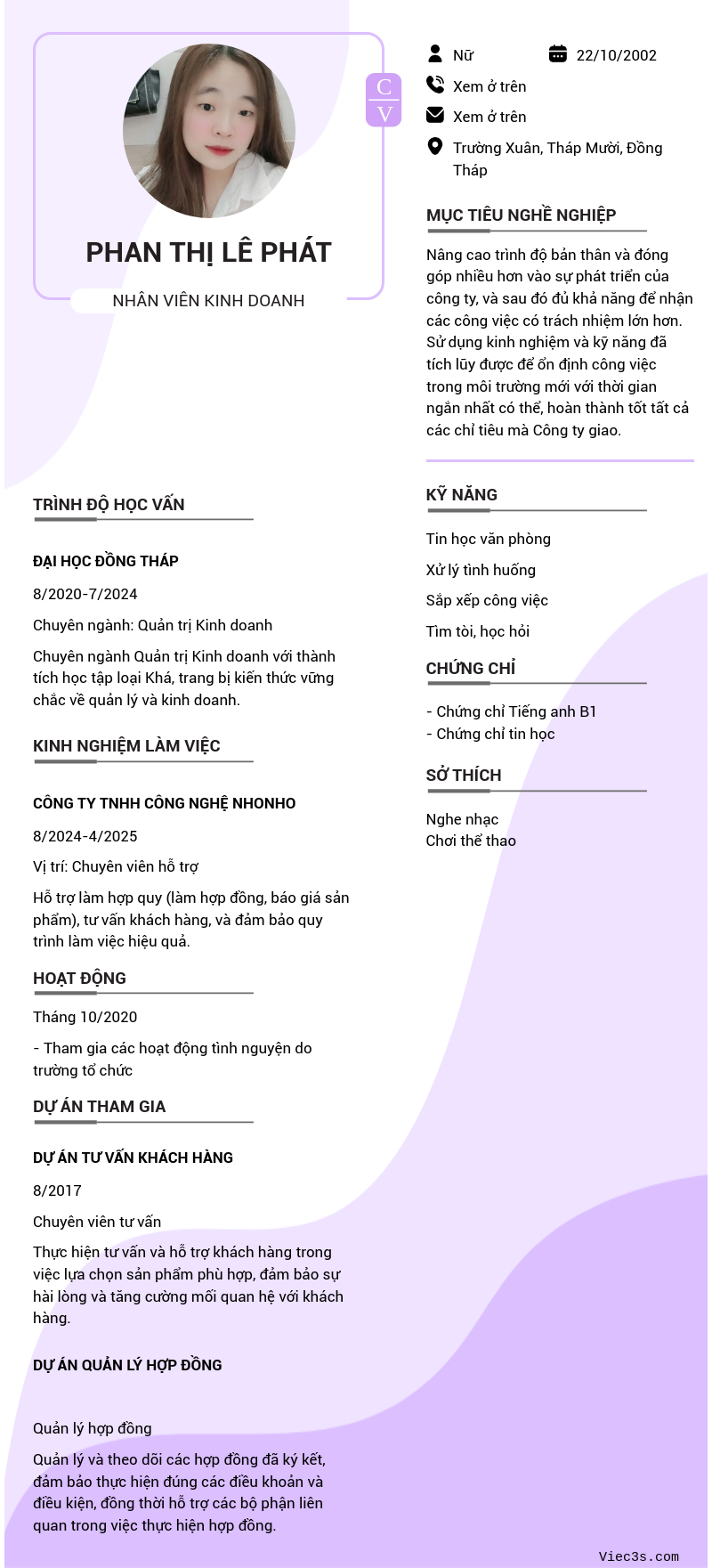 CV ứng viên