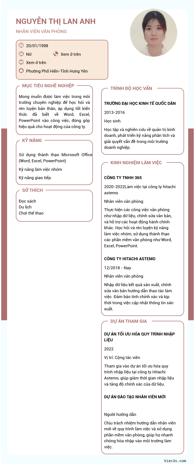 CV ứng viên
