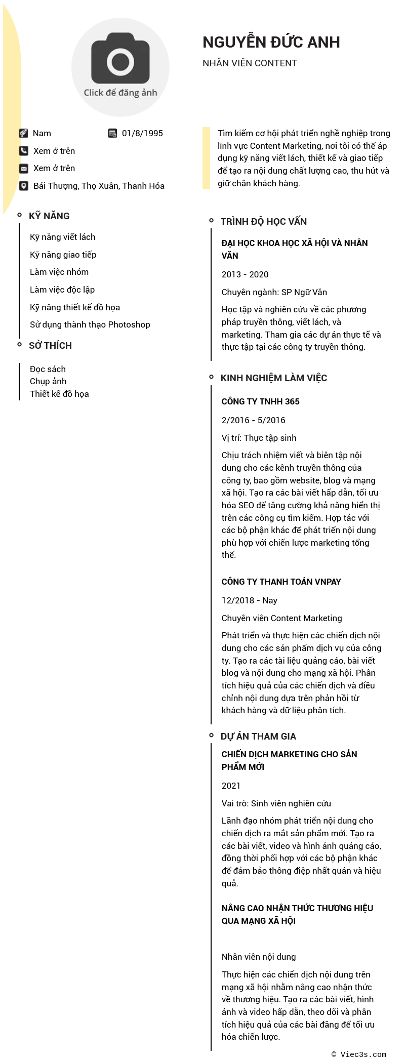 CV ứng viên