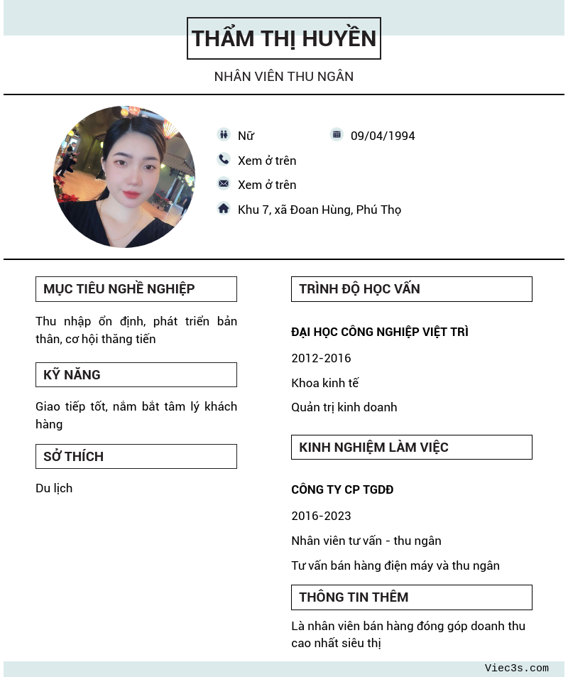 CV ứng viên
