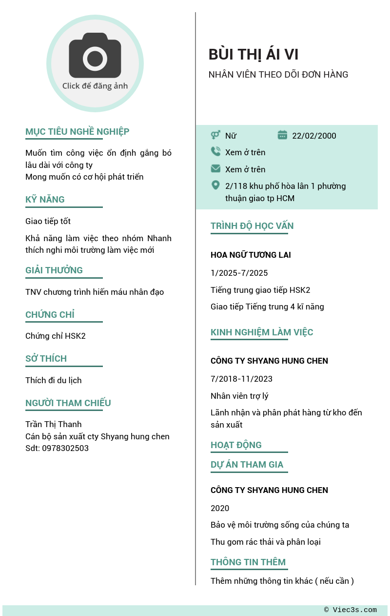 CV ứng viên
