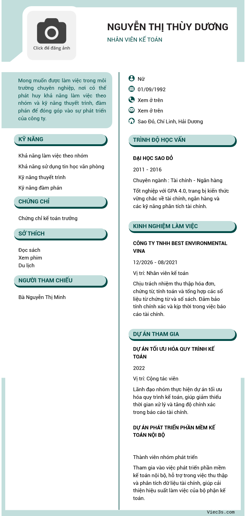 CV ứng viên