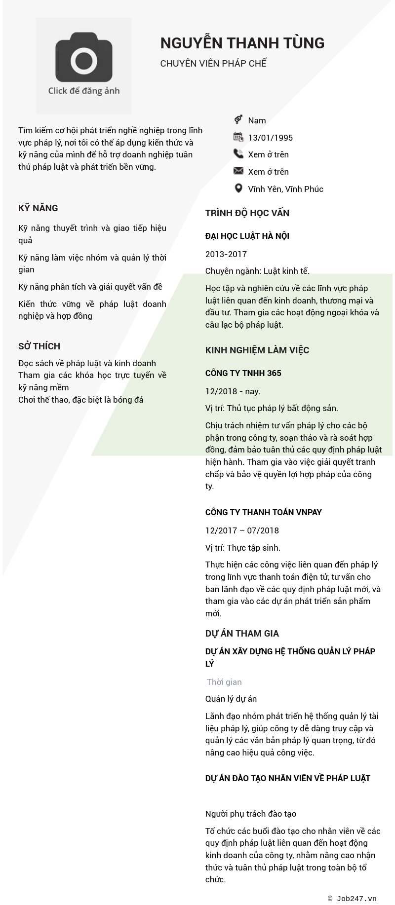 CV ứng viên