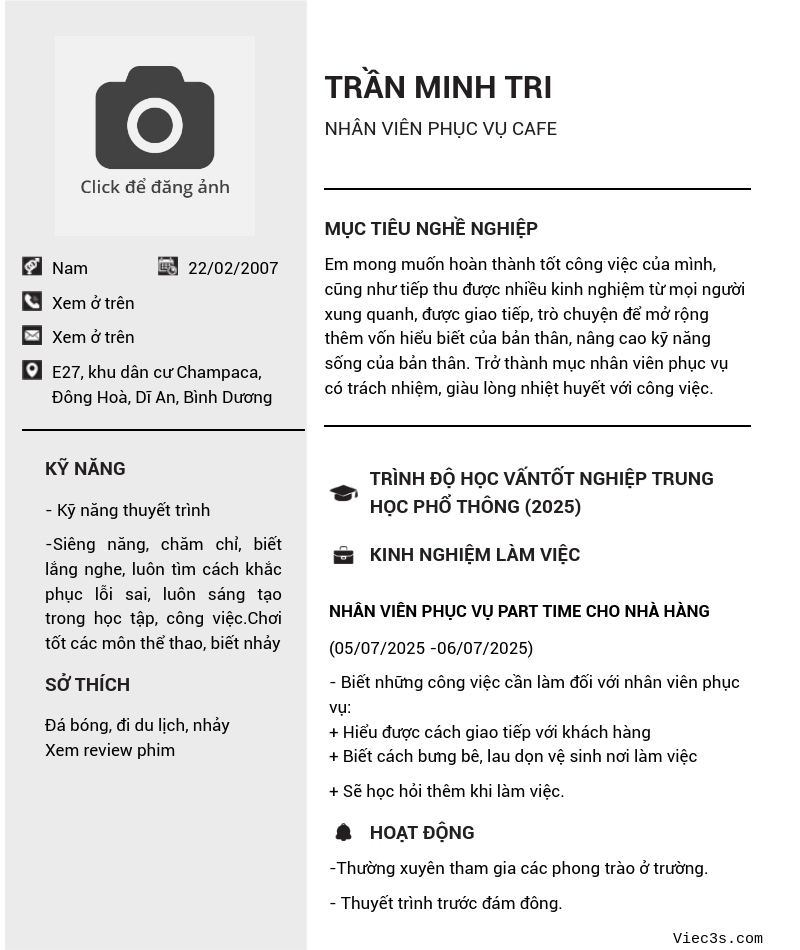 CV ứng viên
