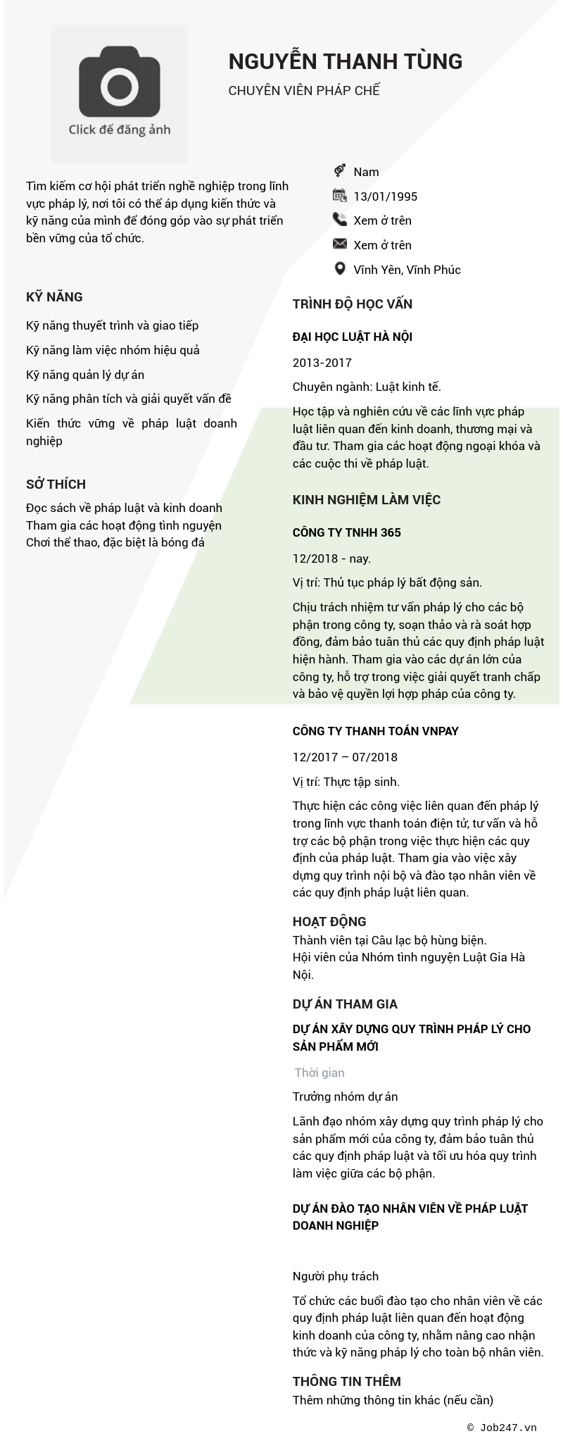 CV ứng viên