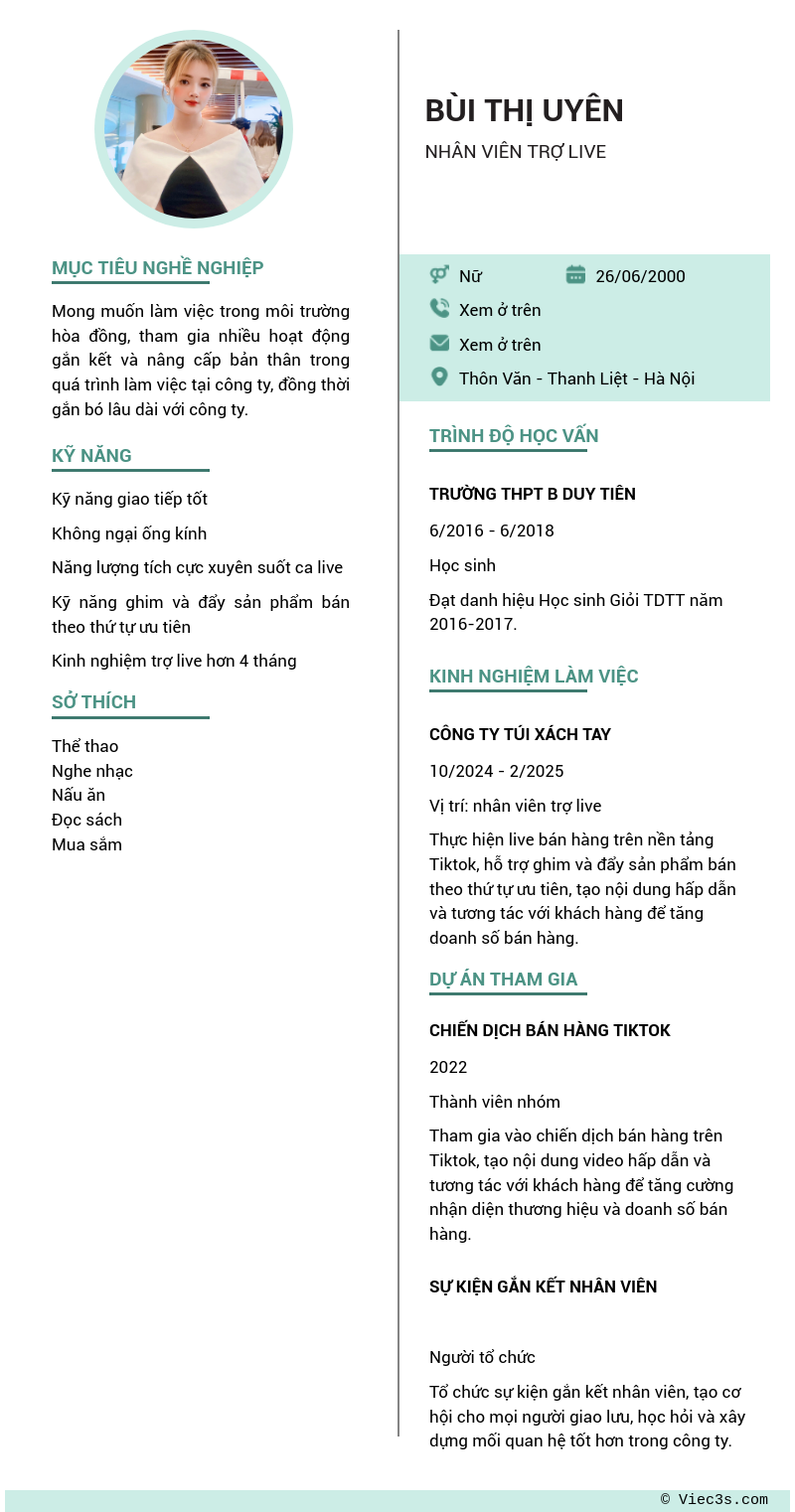 CV ứng viên