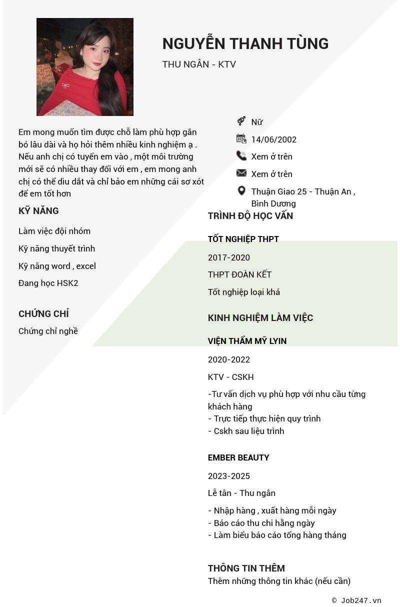 CV ứng viên