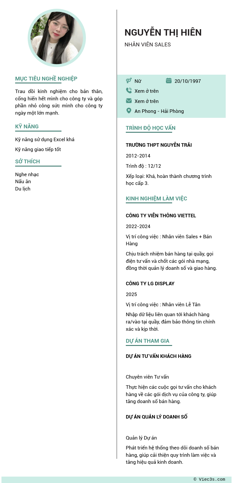 CV ứng viên
