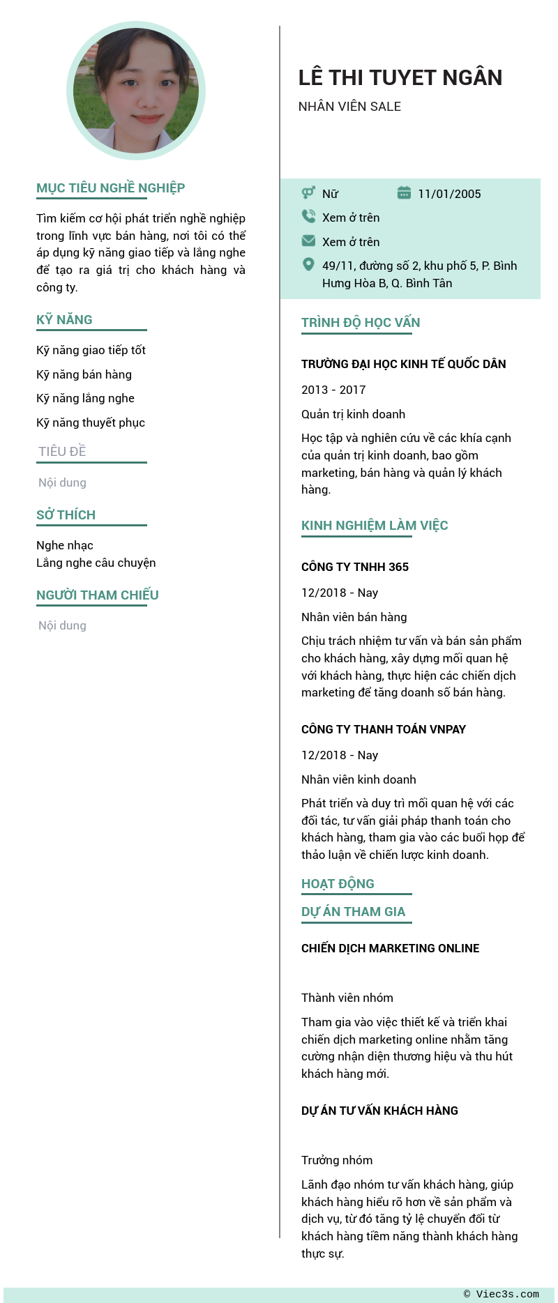 CV ứng viên