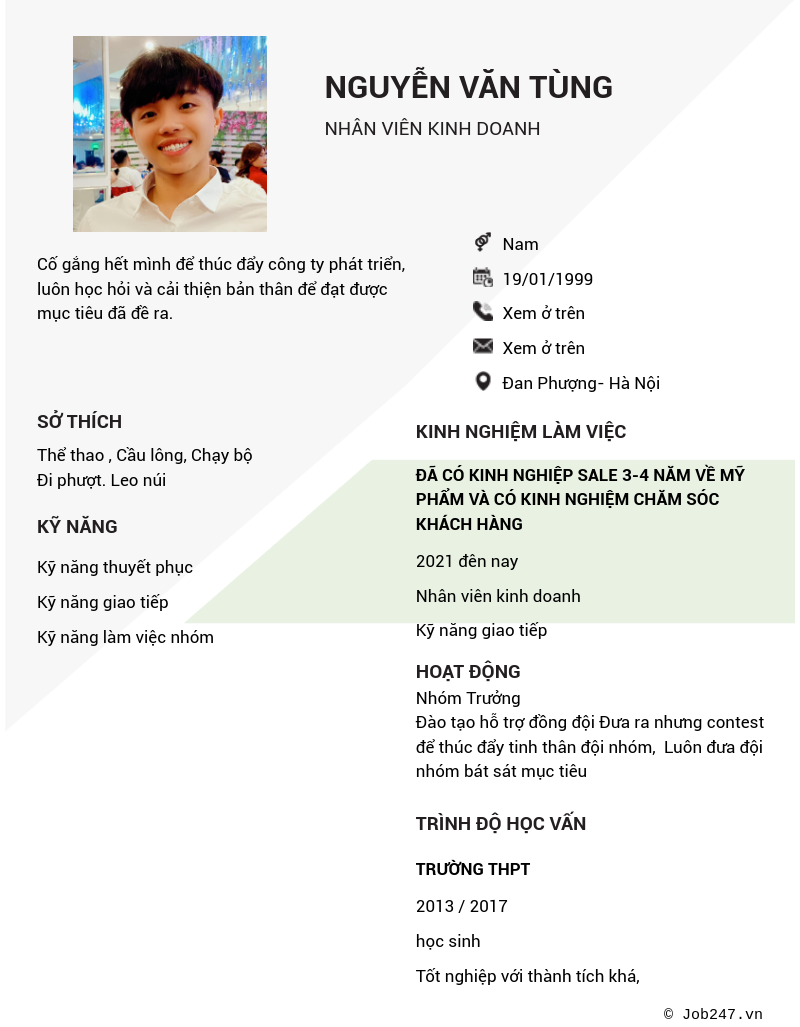 CV ứng viên