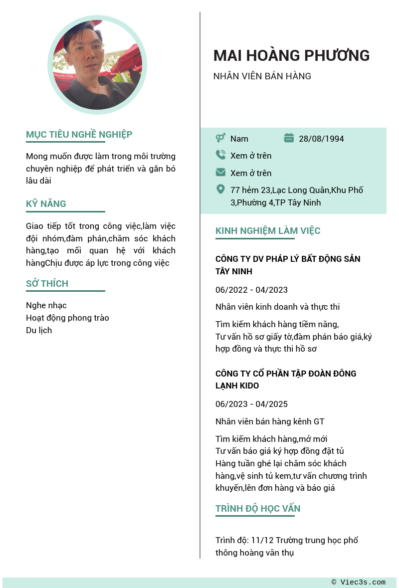 CV ứng viên
