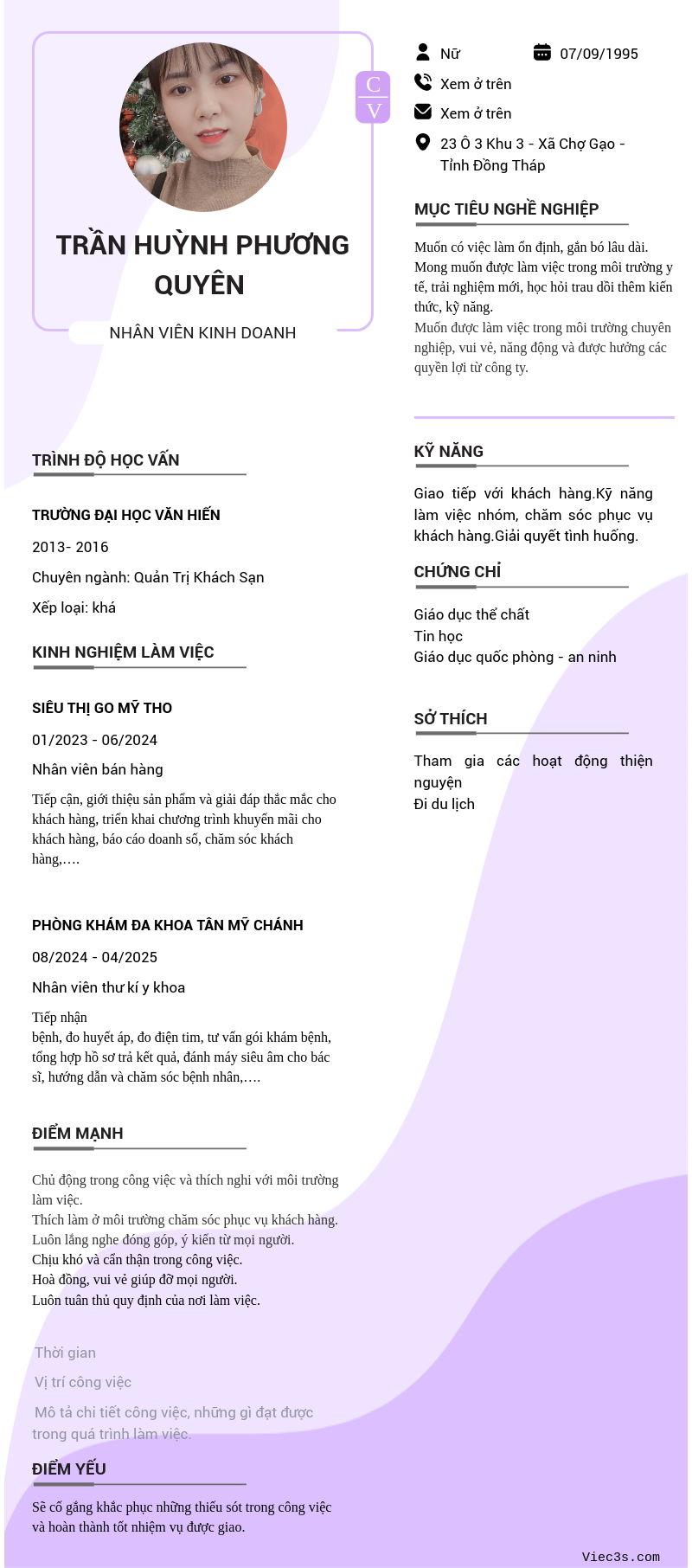 CV ứng viên