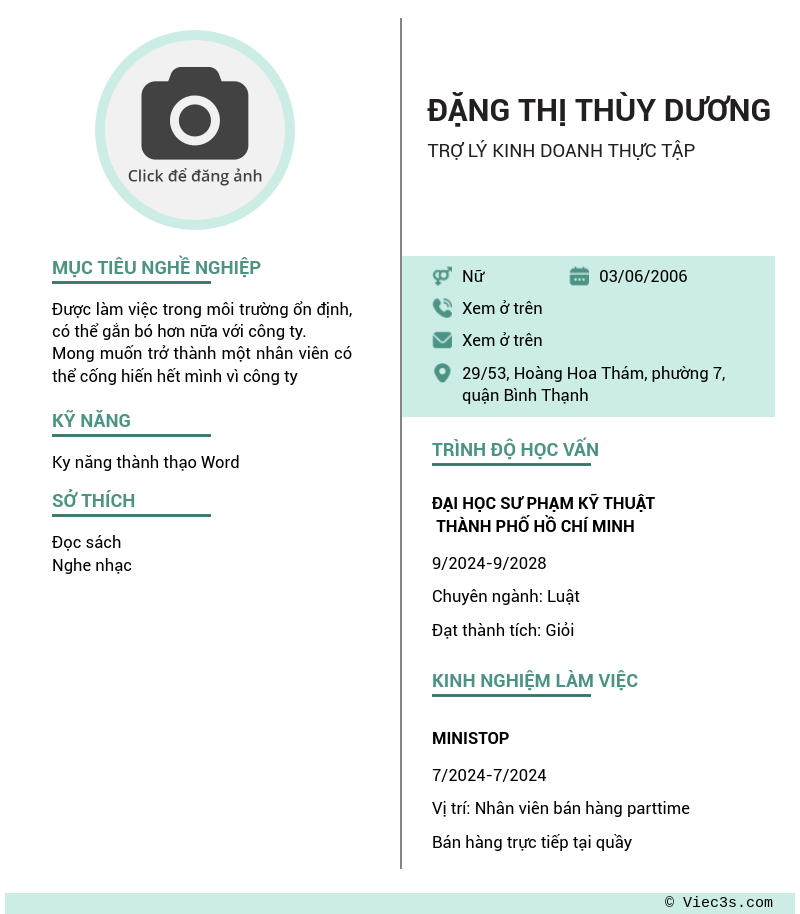 CV ứng viên