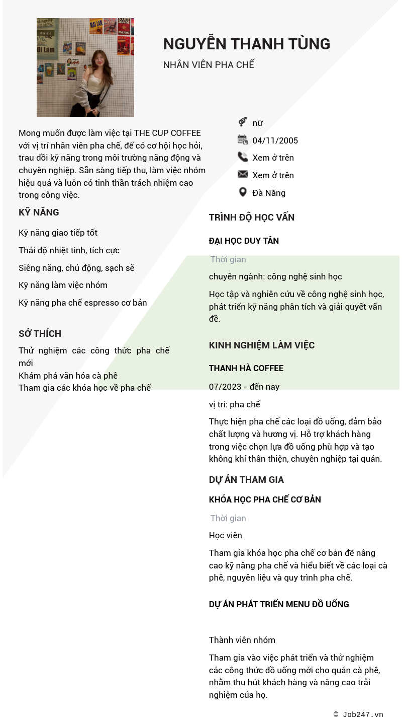 CV ứng viên