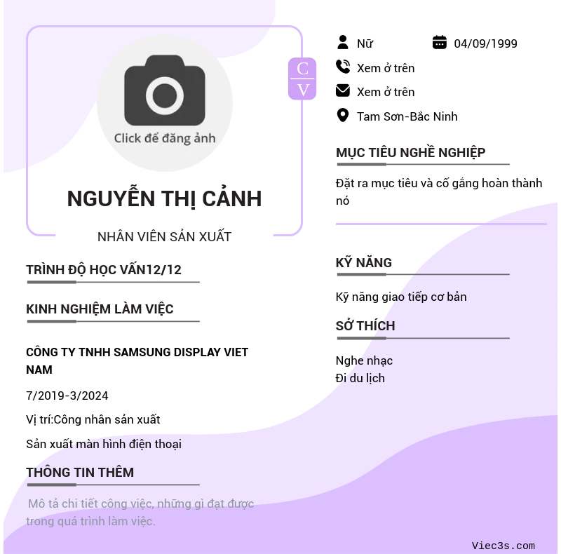 CV ứng viên