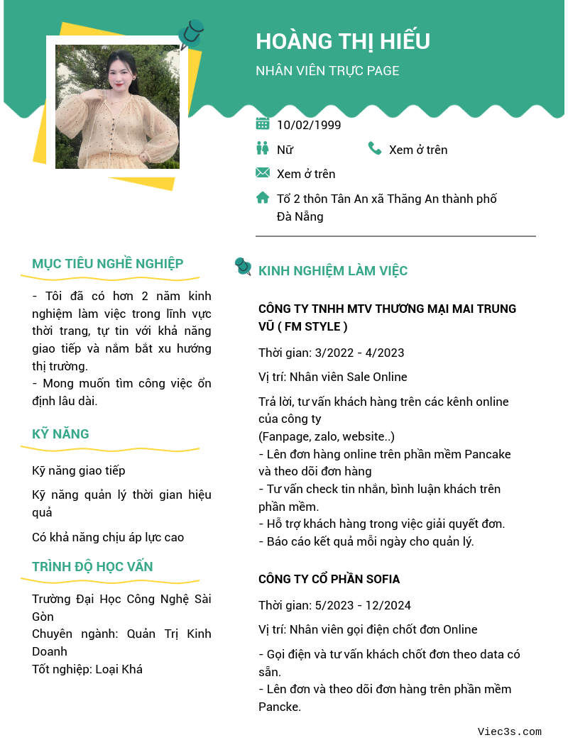 CV ứng viên
