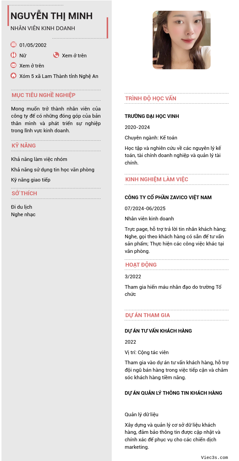 CV ứng viên
