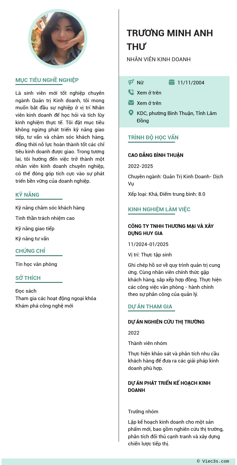 CV ứng viên
